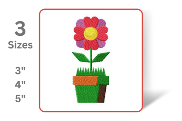 Potted Flower Embroidery Design